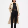 Slim fit cropped broek met hoge taille van dubbel gebreid materiaal