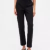 Slim fit cropped broek met hoge taille van dubbel gebreid materiaal