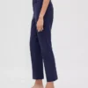 Slim fit cropped broek met hoge taille van dubbel gebreid materiaal
