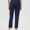 Slim fit cropped broek met hoge taille van dubbel gebreid materiaal