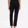 Slim fit cropped broek met hoge taille van dubbel gebreid materiaal