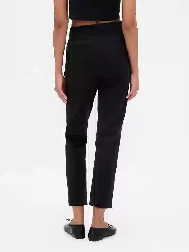 Slim fit cropped broek met hoge taille van dubbel gebreid materiaal