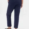Slim fit cropped broek met hoge taille van dubbel gebreid materiaal