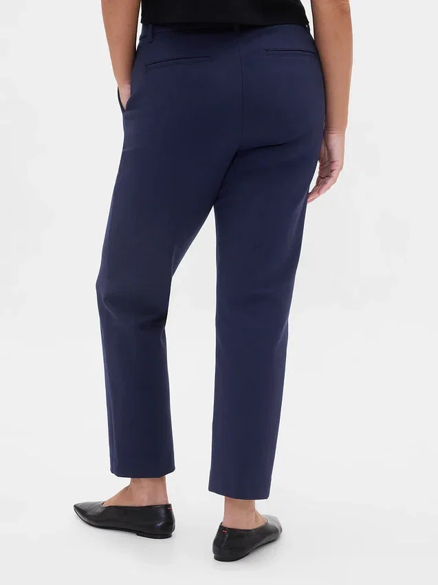 Slim fit cropped broek met hoge taille van dubbel gebreid materiaal