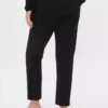 Slim fit cropped broek met hoge taille van dubbel gebreid materiaal