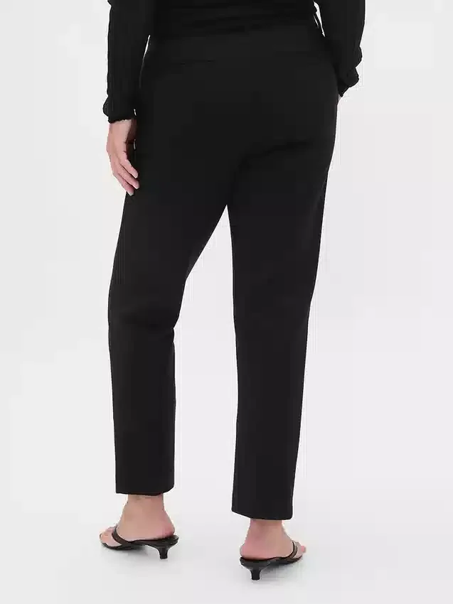 Slim fit cropped broek met hoge taille van dubbel gebreid materiaal