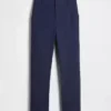 Slim fit cropped broek met hoge taille van dubbel gebreid materiaal