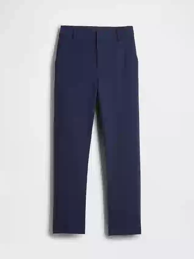 Slim fit cropped broek met hoge taille van dubbel gebreid materiaal