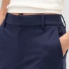 Slim fit cropped broek met hoge taille van dubbel gebreid materiaal