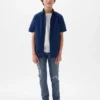Slim-fit Jeans voor kinderen met scheuren en reparaties