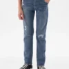 Slim-fit Jeans voor kinderen met scheuren en reparaties