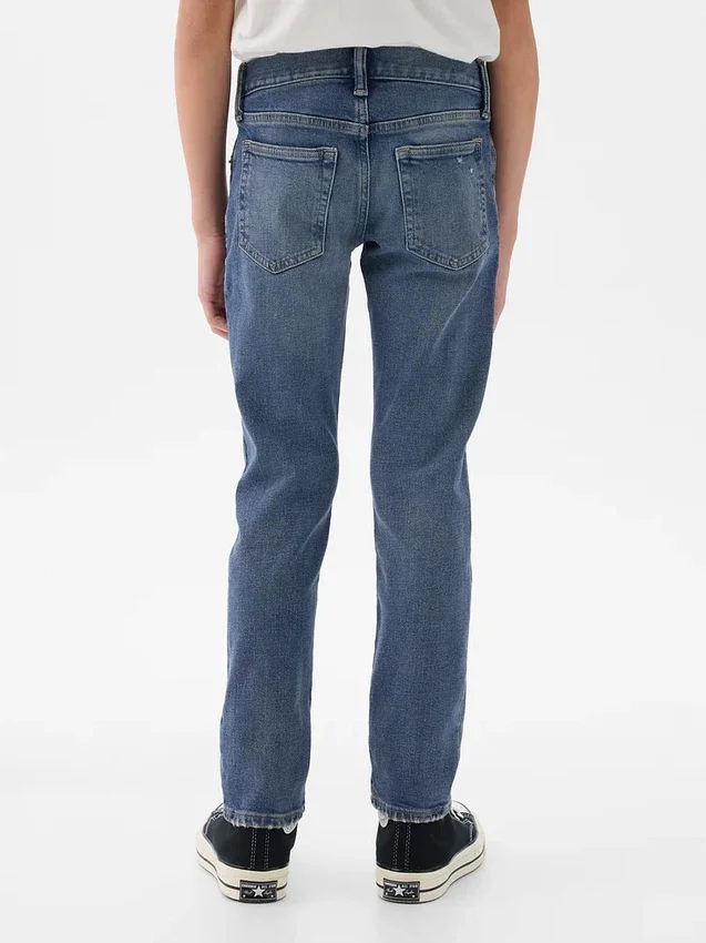 Slim-fit Jeans voor kinderen met scheuren en reparaties