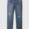 Slim-fit Jeans voor kinderen met scheuren en reparaties