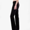 Slim straight broek met lage taille van fluweel in jaren '90-stijl