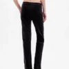 Slim straight broek met lage taille van fluweel in jaren '90-stijl