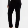 Slim straight broek met lage taille van fluweel in jaren '90-stijl