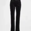 Slim straight broek met lage taille van fluweel in jaren '90-stijl