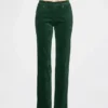 Slim straight broek met lage taille van fluweel in jaren '90-stijl