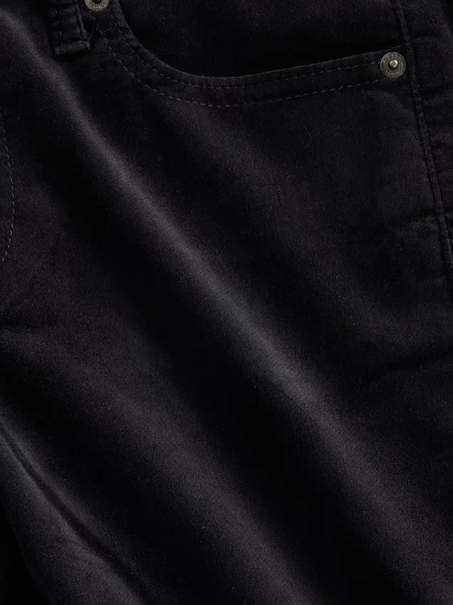 Slim straight broek met lage taille van fluweel in jaren '90-stijl