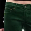 Slim straight broek met lage taille van fluweel in jaren '90-stijl