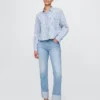 Slim straight jeans met hoge taille en omgeslagen boorden in jaren '90-stijl