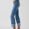 Slim straight jeans met hoge taille en omgeslagen boorden in jaren '90-stijl