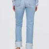 Slim straight jeans met hoge taille en omgeslagen boorden in jaren '90-stijl