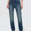 Slim straight-jeans met hoge taille en riemen uit de jaren ’90