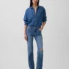 Slim straight-Jeans met lage taille in jaren '90-stijl