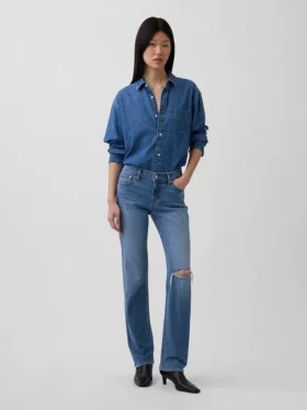 Slim straight-Jeans met lage taille in jaren '90-stijl