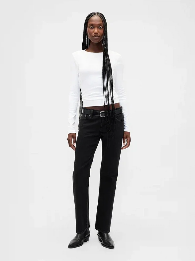 Slim straight-Jeans met lage taille in jaren '90-stijl