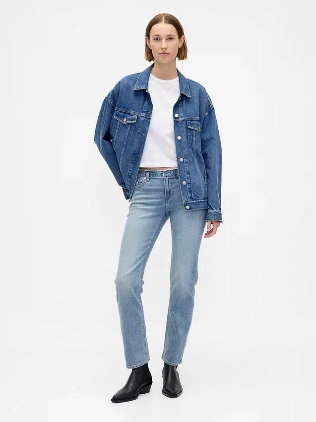 Slim straight-Jeans met lage taille in jaren '90-stijl