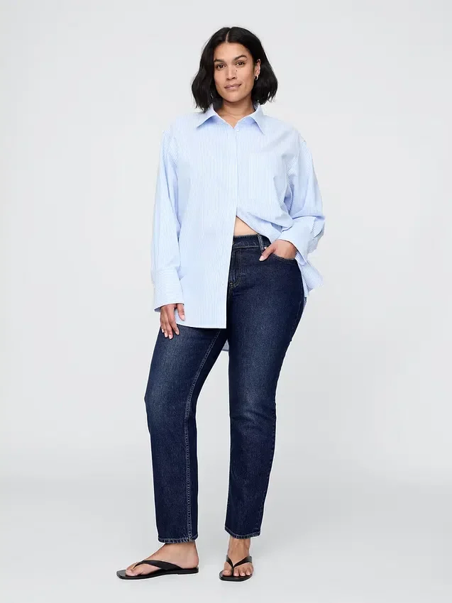 Slim straight-Jeans met lage taille in jaren '90-stijl