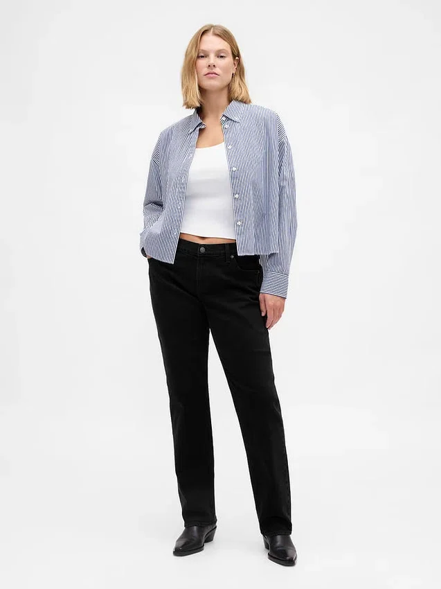 Slim straight-Jeans met lage taille in jaren '90-stijl