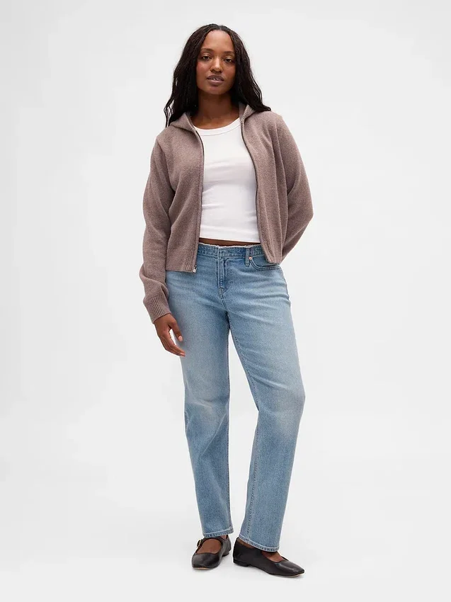 Slim straight-Jeans met lage taille in jaren '90-stijl
