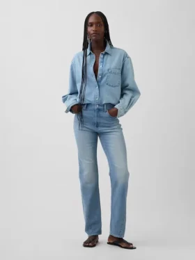 Slim straight-Jeans uit de jaren ’90 met hoge taille en gedraaide naden