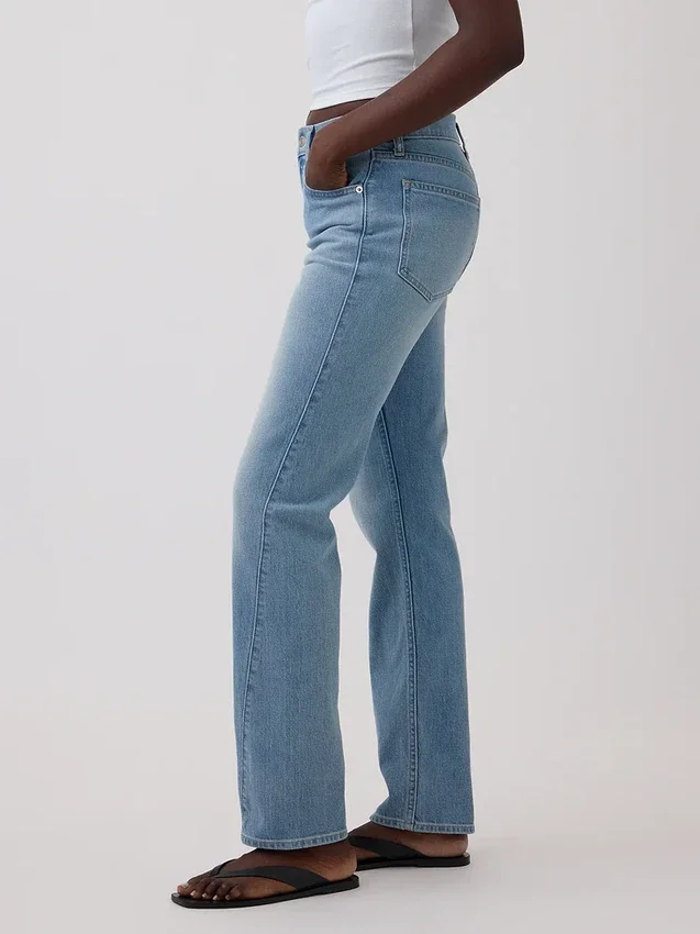 Slim straight-Jeans uit de jaren ’90 met hoge taille en gedraaide naden
