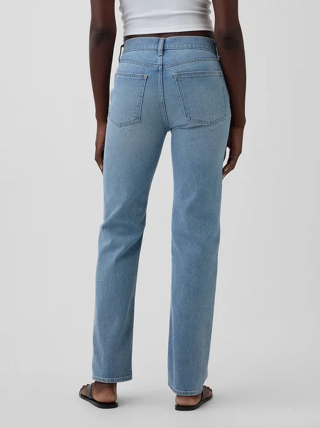 Slim straight-Jeans uit de jaren ’90 met hoge taille en gedraaide naden