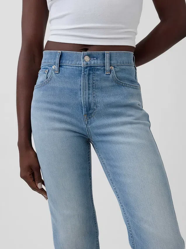 Slim straight-Jeans uit de jaren ’90 met hoge taille en gedraaide naden