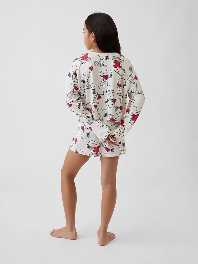 Snoopy-pyjamaset met gerecyclede korte broeken voor kinderen