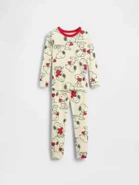 Snoopy-pyjamaset van biologisch geborsteld katoen voor Baby & Peuter