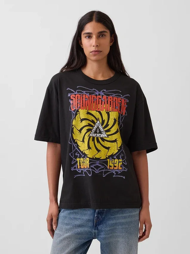Soundgarden T-shirt met print, zwaar, cropped