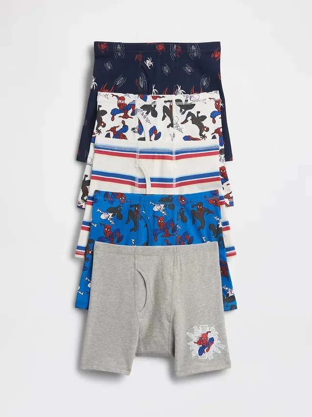 Spider-Man boxershorts van biologisch stretchkatoen voor kinderen (5-pack)