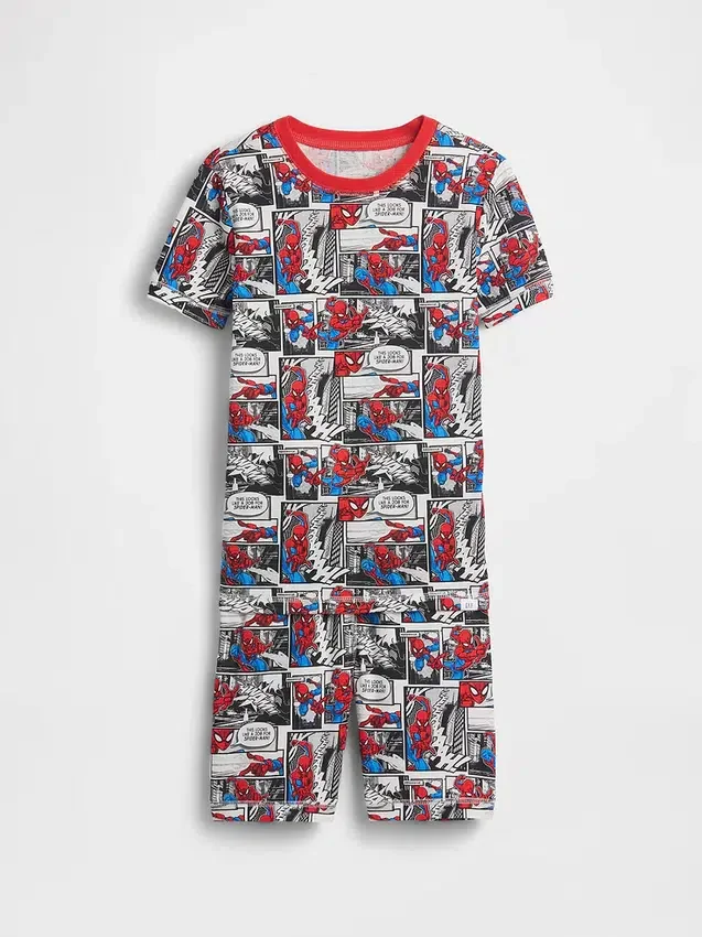 Spider-Man pyjama-set met korte broeken voor kinderen van biologisch geborsteld katoen