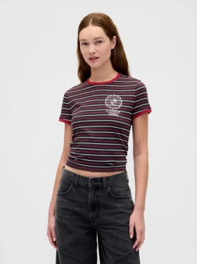 Stranger Things biologisch katoenen Vintagesoft cropped T-shirt