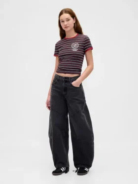 Stranger Things biologisch katoenen Vintagesoft cropped T-shirt