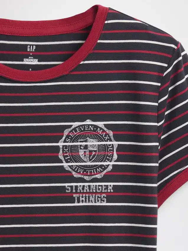 Stranger Things biologisch katoenen Vintagesoft cropped T-shirt
