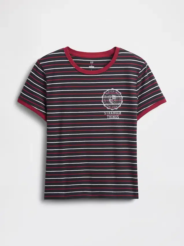 Stranger Things biologisch katoenen Vintagesoft cropped T-shirt
