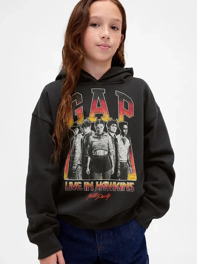 Stranger Things kinderhoodie met Vintagesoft-print