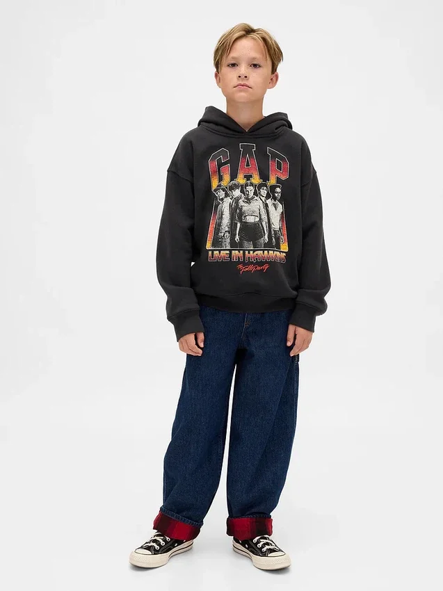 Stranger Things kinderhoodie met Vintagesoft-print